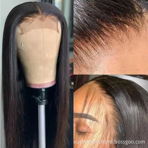 Wholesale Cheap Brazilian Hair 4x4 Lace Closure Wigs Pre Plucked With Baby Hair For Black Women Silky Straight Human Hair Wigs